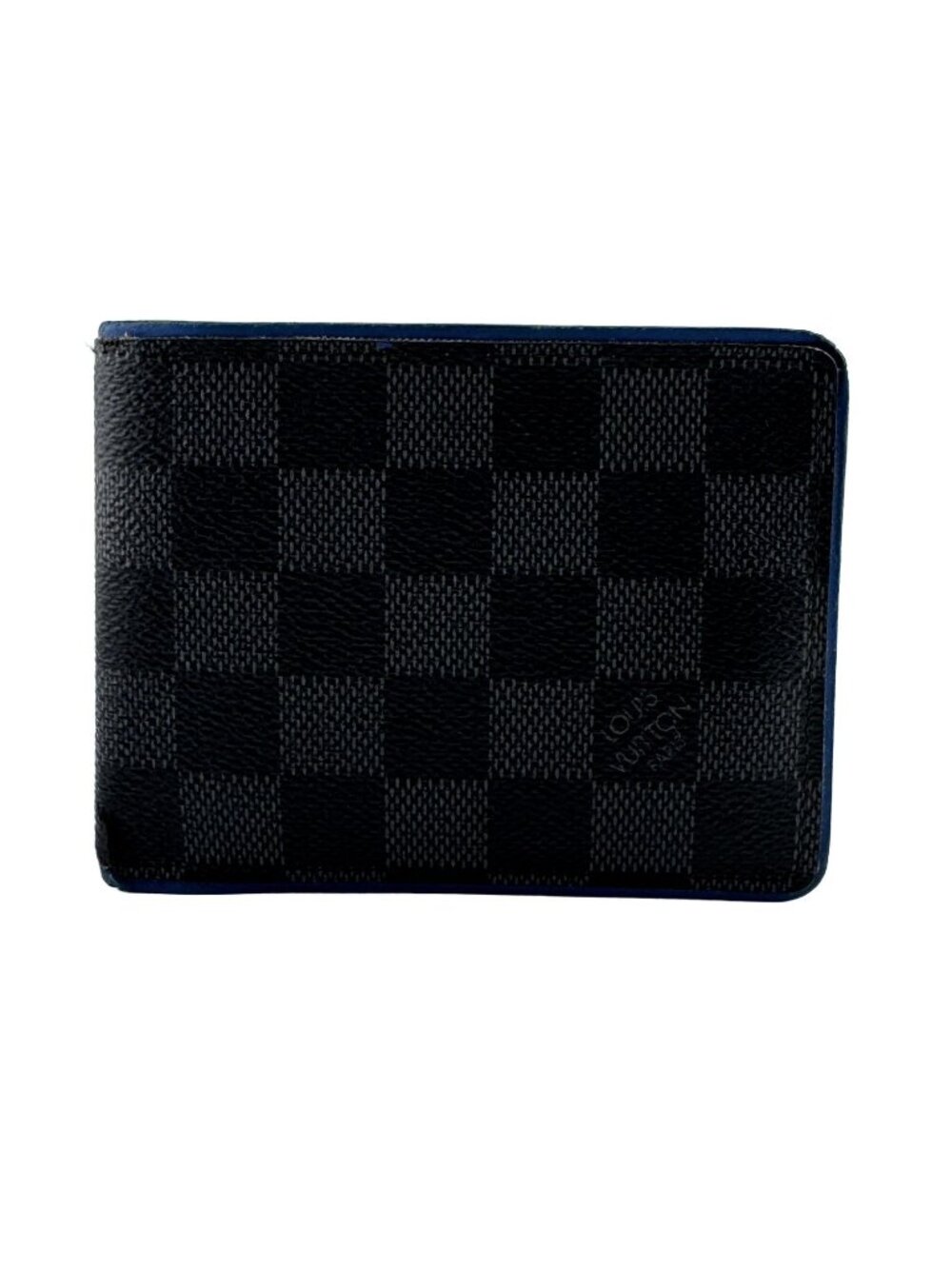 Louis Vuitton Portefeuille Multiple Damier Graphite Bifold Wallet Black Leather